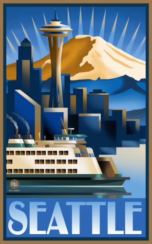 Northwest Art Mall 11" x 17" Poster Seattle Sunrise by Paul A. Lanquist