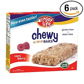 Enjoy Life Very Berry Chewy On The Go Bars, Gluten, Dairy & Nut Free, 5-Ounce Boxes (Pack of 6)