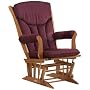 Dutailier Ultramotion Sleigh Glider - Bordeaux Striped Velvet