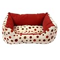 Happy Tails Polka Dot Snuggle Pet Bed, Cherry