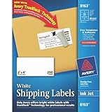 Avery Shipping Labels with TrueBlock Technology, 2x4 inches, White, 250 Labels (8163)