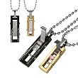 Stainless Steel Couples Hidden Gem Cubic Zirconia "Heart is with You" Pendant Necklace 18"/20"-24"