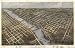 GIANT Wall Sticker of: Panoramic map of historic Grand Rapids, Michigan 1868 Drawn by A. Ruger.