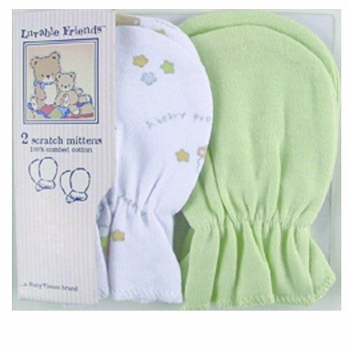 Luvable Friends 2-Pack Scratch Mittens in Green