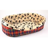 18X23 PAW PRINTED PLAID PET BED by Pit Bull