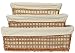 Willow Rectangle Baggette Trays With Cotton Liners Set / 3, 21 1/2"L x 7 1/4"H x 11 1/2"W