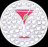 Bella Crystal Collection Martini Red Ball Marker Hat Clip