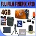 Fujifilm FinePix XP30 14 MP Waterproof Digital Camera with Fujinon 5x Optical Zoom Lens and GPS Geo-Tagging Function (Orange) 4GB SD HC Card Battery and More Accessory Saver Bundle