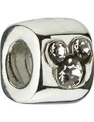 Authentic Chamilia Disney Silver White CZ Mickey Mouse Head Charm