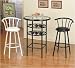 NEW GLASS TOP BAR TABLE W. WINE RACK & 2 SWIVEL STOOLS