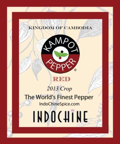 Organic Kampot Pepper - Rare Cambodian Peppercorns Select Red with Grinder Cap