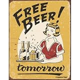 Desperate Enterprises Free Beer Tomorrow Collectible Metal Sign