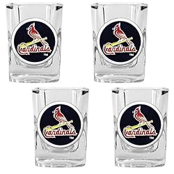 St. Louis Cardinals MLB 4pc Square Shot Glass Set by Great American Products