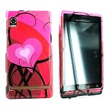 For Motorola Droid Hard Case Cover Skin Red Hearts