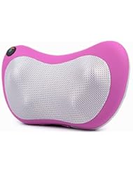 Sports: Shiatsu Neck & Back &Shoulders Massage Pillow -Portable Deep Kneading Electric Massage Pillow with Heat Balls- Car/ Home Chair Massager,Pink - CHM