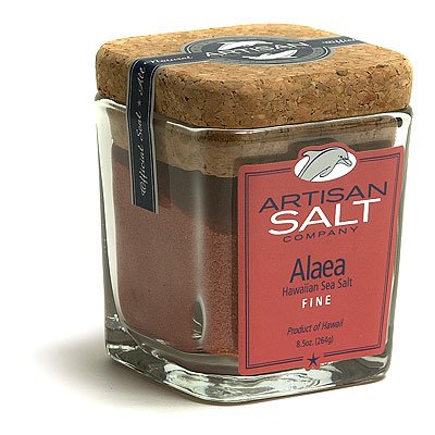 Alaea Hawaiian Fine Grain Gourmet Red Sea Salt in Glass Jar with Cork - 8.5 oz by Artisan Salt