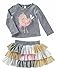 Mud Pie Baby Girl's Chickadee Tutu Skirt Set (Infant/Toddler) Grey 24-2T (Toddler)
