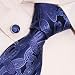 S2034 NEW Designer Hand Made Navy Blue Neck Tie Cufflinks Paisleys Pattern Ties for Men Jacquard Woven Pure Silk Mens Neck Tie and Cuff Links Gift Set