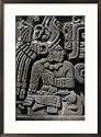 A detail of a richly carved stone pre-Columbian relief Subject Framed Art Poster Print by Raul Touzon, 21x29