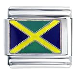 Flag Of Jamaica Italian Charm Bracelet