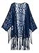 Choies Women's Crochet Lace Fringe Open Front Bating Sleeve Kimono
