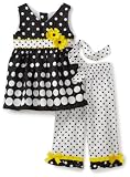Rare Editions Girls 2-6X Gradient Dot Capri Shirt Set