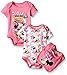 Disney Baby Girls' Minnie Mouse Bodysuit with Bib, Multi/Today Pink, 0-3 Months (Pack of 2)
