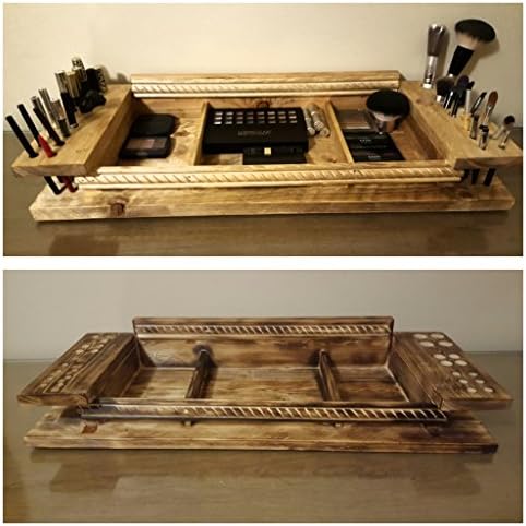 Large Re-Purposed Wood Makeup Station/Organizer