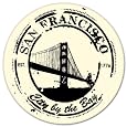 BUY : San Francisco City By The Bay Travel Stamp bumper sticker decal 4" x 4"