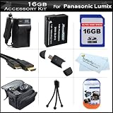 16GB Accessory Kit For Panasonic Lumix DMC-GF2 Digital Camera Includes 16GB High Speed SD Memory Card + Extended (1200Mah) Replacement DMW-BLD10 Battery + Ac/Dc Charger + Deluxe Case + MIni HDMI Cable + USB 2.0 Card Reader + Screen protectors + More