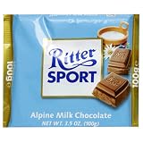 Ritter Sport, Alpine Milk Chocolate, 3.5-Ounce Bars (Pack of 12)