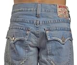 True Religion - True Religion #803 Joey Big Rig Jeans Men's Premium Denim Jeans 34 X-Long - Vintage Distressed Look - Lowrise Zip Fly - Twisted Seams