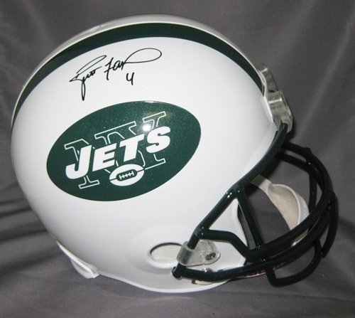 Brett Favre Autographed/Hand Signed New york Jets Full Size Deluxe Replica Helmet