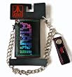 Atari Rainbow Logo Black Leather Wallet with Chain