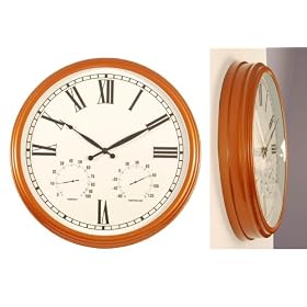 Copper Outdoor Clocks with Thermometer and Humidity by Ashton