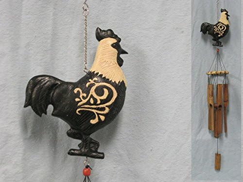 Rooster with Design Bamboo Wind Chime Figurine
