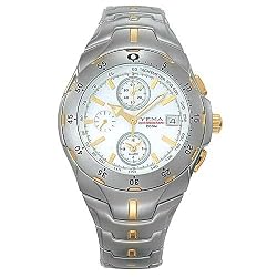 YEMA by Seiko of France Men's Two-Tone Quartz Alarm/Chronograph Watch with White Dial. Model: YM867