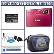 Sony DSC-TX7 10.2 MP CMOS Digital Camera with 4x Zoom with Optical Steady Shot Image Stabilization (RED) + Starter Pack # 3