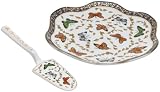 Yedi Houseware Classic Coffee and Tea Butterfly Cake Plate with Server, White