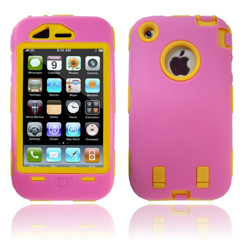 Body Armor for iPhone 3G / 3GS - Light Pink  Yellow