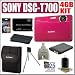 Sony Cybershot DSC-T700 10MP Digital Camera Red Plus 4GB Bundle
