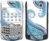 Azure (Aqua Paisley) Design Protective Skin Decal Faceplate for Blackberry Curve 8300/ 8310/ 8320 Cell Phones