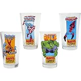 Marvel Heroes 4 Piece Distressed Pub Glass Set
