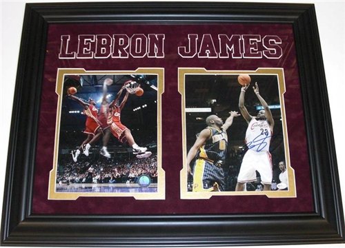 Lebron James Autographed Cleveland Cavaliers 8x10 Action Photo ~ Deluxe Custom Framing