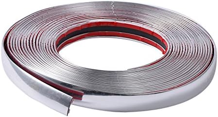 AuMoHall Flexible DIY PVC Chrom Trim Edge Strip Protector for Car Grille Decoration,44 ft x 1 inch