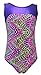 MadSportsStuff Girls Gymnastics Leotard - Tank with Keyhole (Dotted Chevron, Youth 10-12)