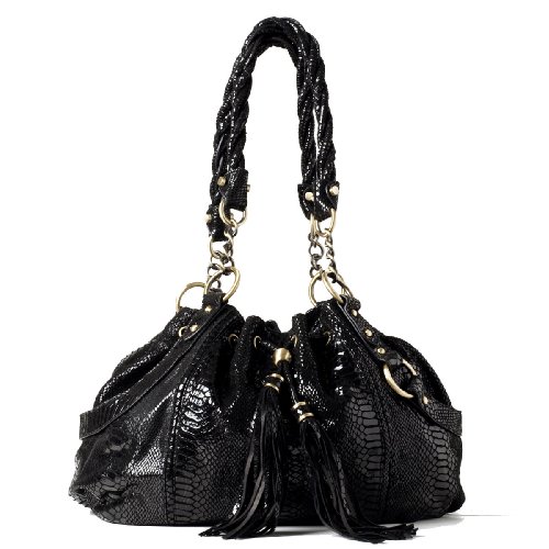 BOVARI Black Snake XL Drawstring Bag Handtasche