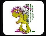 Decorated Mouse Pad with lady, shell, green, body, individuals, individual, humans, person, human, persons, parasol, people, turtle