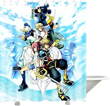 Kingdom Hearts Limited Edition Poster Bath Polyester Fabric Shower Curtain 66 by 72-Inch