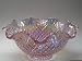 12" Pink Carnival Glass Pineapple Pattern Flaired Bowl